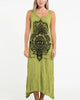 Sure Design Womens Hamsa Lotus Long Tank Dress in Lime