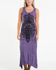 Sure Design Womens Hamsa Lotus Long Tank Dress in Purple