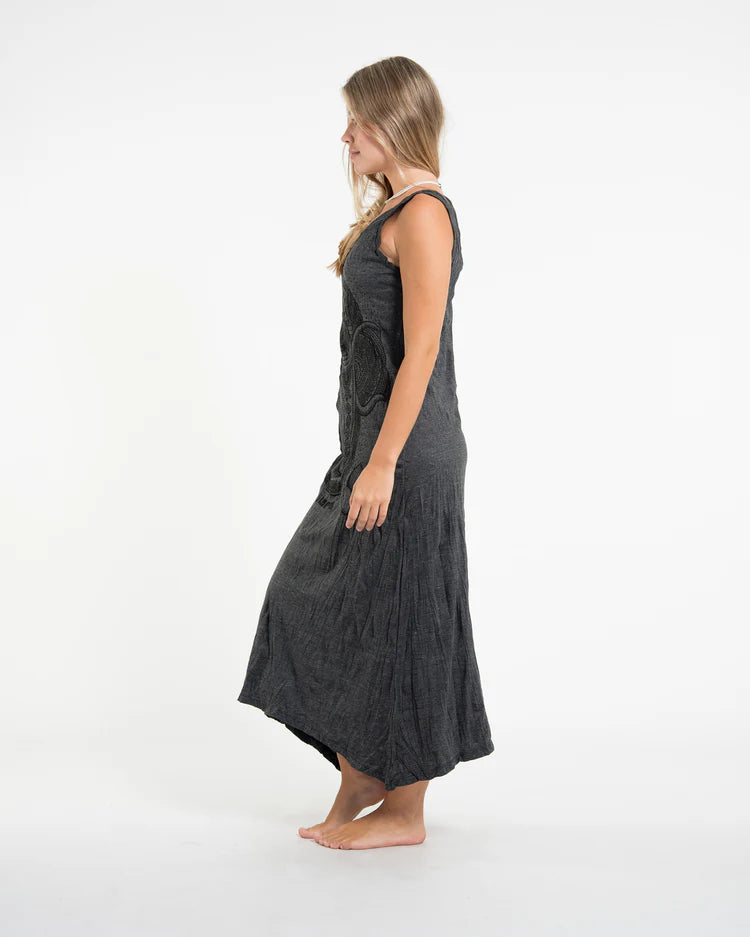 Sure Design Womens Divine Ganesh Long Tank Dress in Black