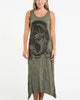 Sure Design Womens Divine Ganesh Long Tank Dress in Green