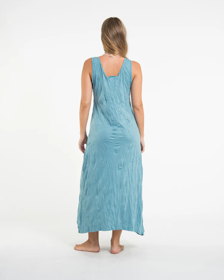 Sure Design Womens Divine Ganesh Long Tank Dress in Turquoise