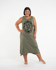 Sure Design Womens Infinitee Ohm Scoop Neck Tank Dress Green L/XL
