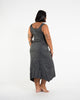Sure Design Womens Infinitee Ohm Scoop Neck Tank Dress Silver on Black L/XL