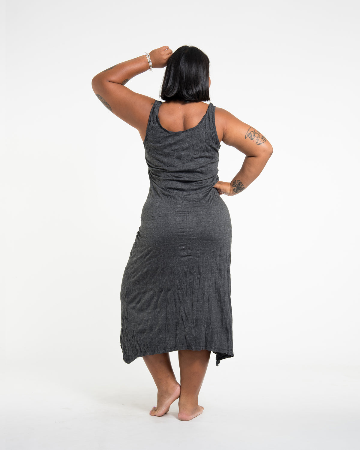 Sure Design Womens Tree of Life Long Tank Dress in Black L/XL