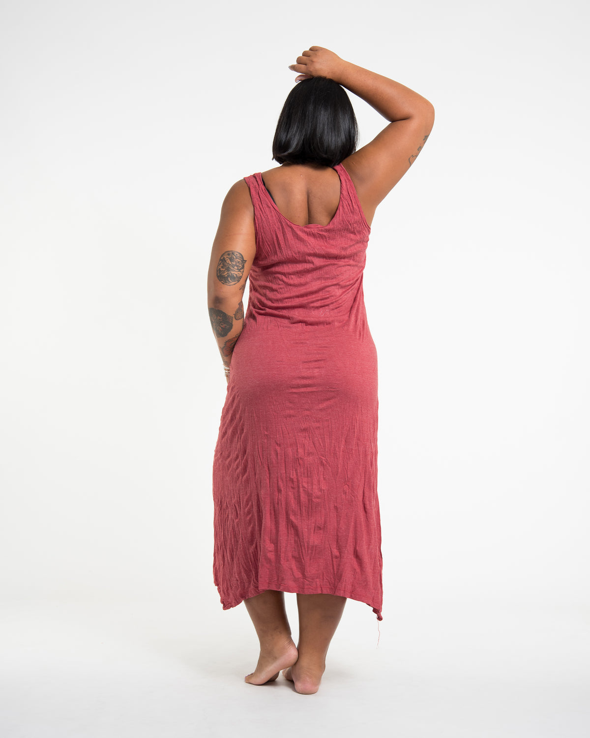 Sure Design Womens Tree of Life Long Tank Dress in Red L/XL