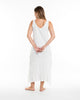 Sure Design Womens Lotus Om Long Tank Dress in White