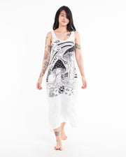 Sure Design Womens Magic Mushroom Long Tank Dress in White