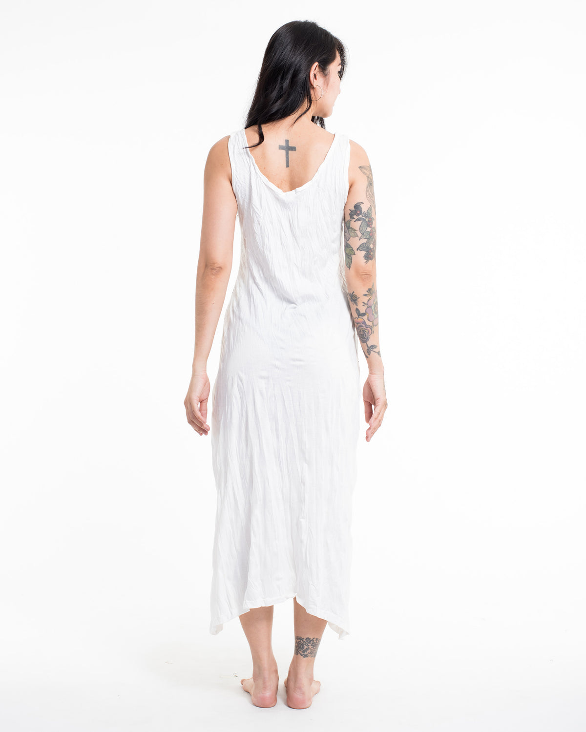 Sure Design Womens Magic Mushroom Long Tank Dress in White