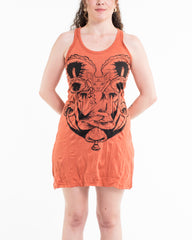 Sure Design Women's Spiritual Shroom Cat Tank Dress Orange