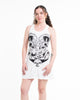 Sure Design Women's Spiritual Shroom Cat Tank Dress White