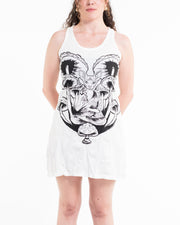 Sure Design Women's Spiritual Shroom Cat Tank Dress White
