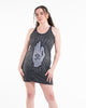Sure Design Women's Hand of Om Tank Dress Silver on Black