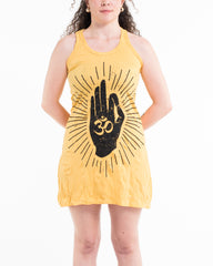 Sure Design Women's Hand of Om Tank Dress Yellow