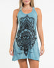 Sure Design Womens Hamsa Lotus Tank Dress in Turquoise