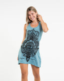 Wholesale Sure Design Womens Hamsa Lotus Tank Dress in Turquoise - $9.00