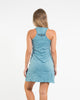 Sure Design Womens Hamsa Lotus Tank Dress in Turquoise