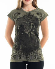 Sure Design Women's Antique Buddha T-Shirt Green
