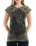 Wholesale Sure Design Women's Antique Buddha T-Shirt Green - $8.00