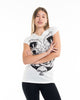 Sure Design Women's Spiritual Shroom Cat T-Shirt White