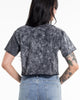 All-Seeing Eye Stonewash Cotton Crop T-Shirt in Black
