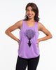 Super Soft Cotton Womens Meditation Tree Tank Top in Violet