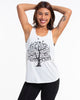 Super Soft Cotton Womens Tree Tank Top in White