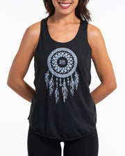 Super Soft Cotton Womens Dreamcatcher Tank Top in Black