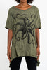 Sure Design Women's Octopus Loose V Neck T-Shirt Green