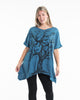 Sure Design Women's Om Tree Loose V Neck T-Shirt Denim Blue
