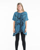Sure Design Women's Om Tree Loose V Neck T-Shirt Denim Blue