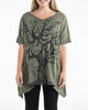 Sure Design Women's Om Tree Loose V Neck T-Shirt Green
