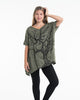 Sure Design Women's Om Tree Loose V Neck T-Shirt Green