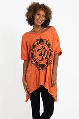Sure Design Women's Infinitee Om Loose V Neck T-Shirt Orange
