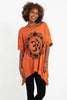 Sure Design Women's Infinitee Om Loose V Neck T-Shirt Orange