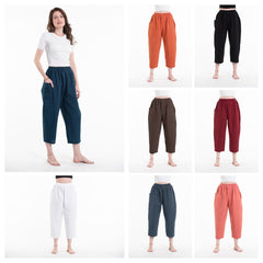 Assorted set of 5 Cropped Cotton Pants