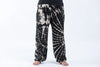 Plus Size Tie Dye Cotton Unisex Harem Pants in Black and White