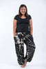 Plus Size Tie Dye Cotton Unisex Harem Pants in Black and White
