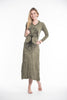 Sure Design Womens Tree Of Life Long Sleeve Hoodie Dress Green