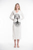 Sure Design Womens Tree Of Life Long Sleeve Hoodie Dress White