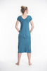 Sure Design Womens Tree Of Life V Neck Tee Dress Denim Blue