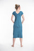 Sure Design Womens Tree Of Life V Neck Tee Dress Denim Blue