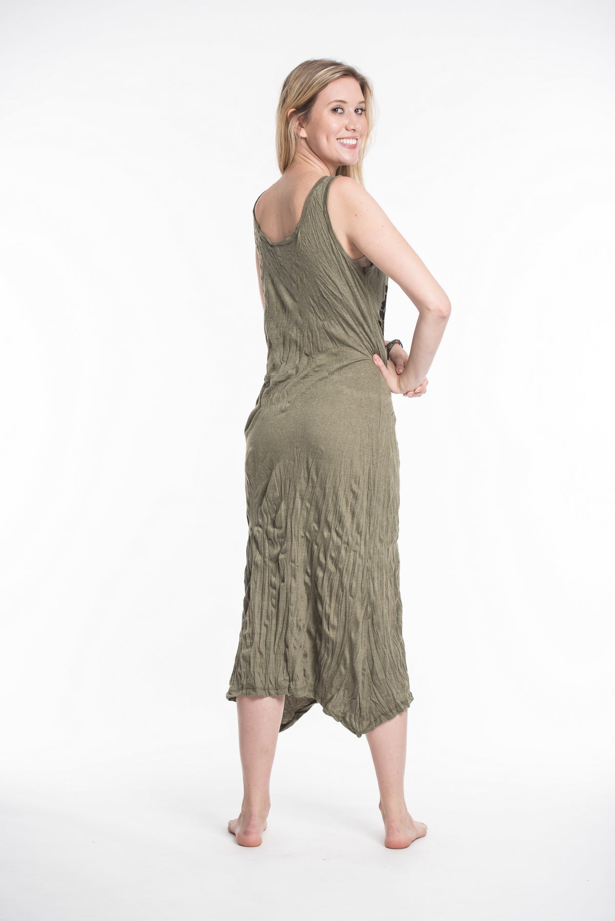 Sure Design Womens Tree Of Life Scoop Neck Tank Dress Green