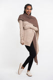 Wholesale Hoodie Shawl Cardigan in Brown - $25.00