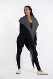 Wholesale Hoodie Shawl Cardigan in Black - $25.00