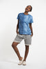 Unisex Indigo Tie Dye Half Stripes T-shirt
