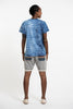 Unisex Indigo Tie Dye Half Stripes T-shirt