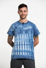 Unisex Indigo Tie Dye Vertical Stripes T-shirt
