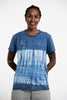 Unisex Indigo Tie Dye Vertical Stripes T-shirt