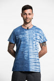 Wholesale Unisex Indigo Tie Dye Half Stripes T-shirt - $7.60