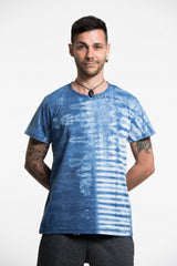 Unisex Indigo Tie Dye Half Stripes T-shirt